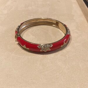 Tommy Bahama Crystal Red and Gold Bangle Bracelet